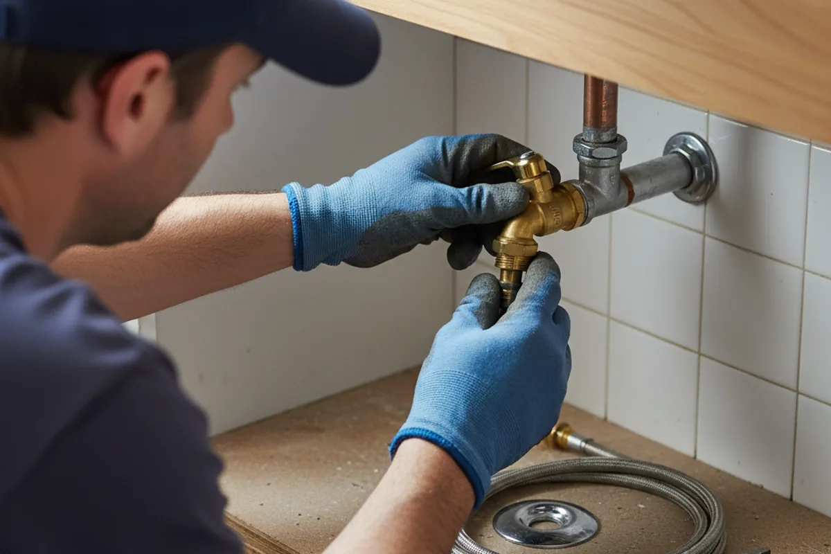 Shutoff valve and fitting work during Emergency Plumbing in Highlands